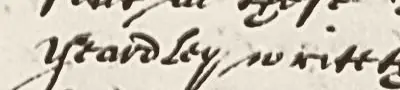 looped Y in “Yeardley”, from a manuscript