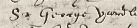 looped Y in “Yardley”, from a manuscript