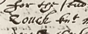 tailed Z in “Zouch”, from a manuscript