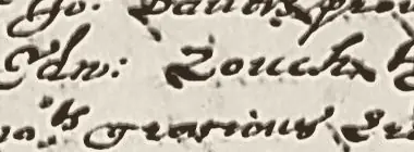tailed Z in “Zouch”, from a manuscript