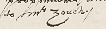 tailed Z in “Zouch”, from a manuscript